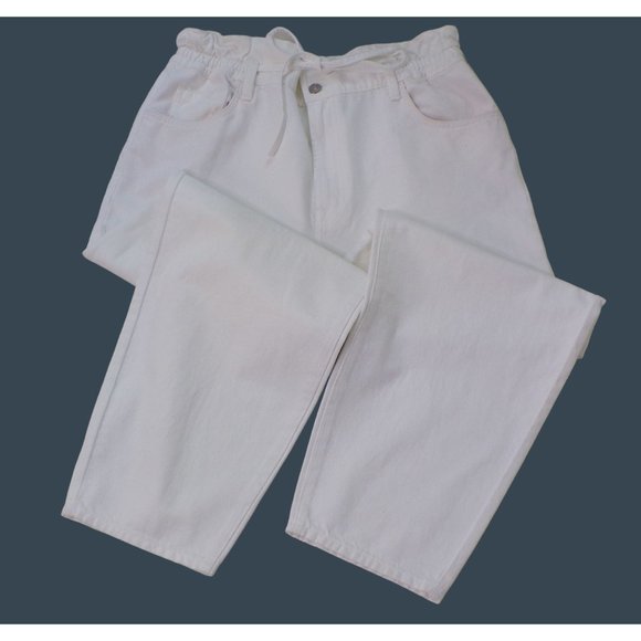 🆕 7 FOR ALL MANKIND Paperbag Balloon Leg Jeans Pants White 31 - Picture 5 of 8